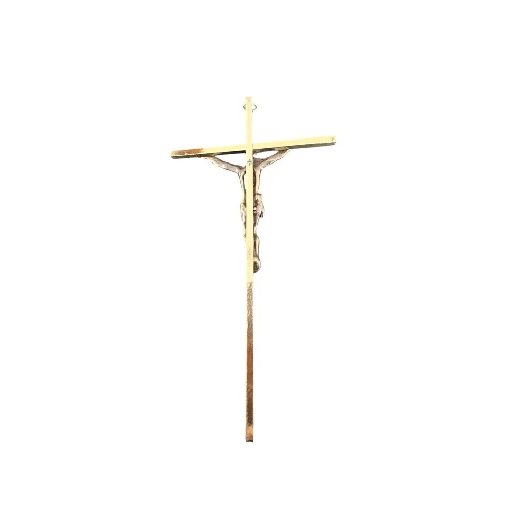 Vintage INRI Brass Hanging‎ Crucifix/Jesus on the Cross 10''